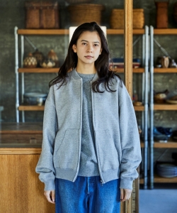 orSlow / 女裝 FRONT ZIP DENSELY KNIT SWEAT SHIRT (UNISEX)